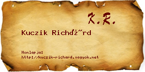 Kuczik Richárd névjegykártya